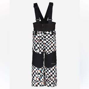 Obermeyer Black Checkerboard Snow Bib Pants with Multicolor Accents